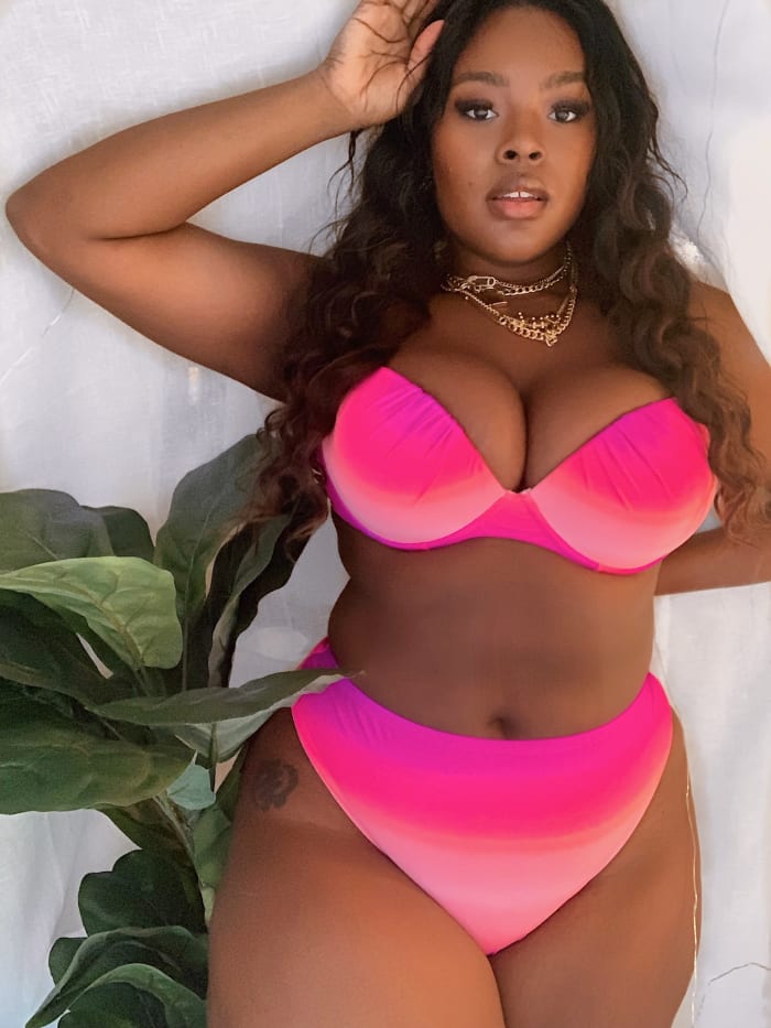 Pink Gradient Full Coverage Two Piece, $100